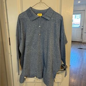 Women’s Tuckernuck light blue button sweater shirt- lightweight, size M/L